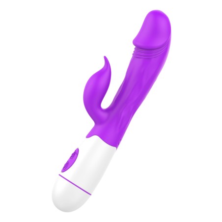 Vibrador Recarregável com Estimulador de Clitóris com 10 Vibrações