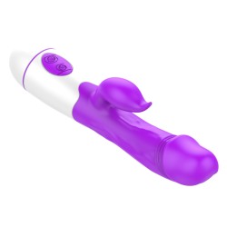 Vibrador Recarregável com Estimulador de Clitóris com 10 Vibrações