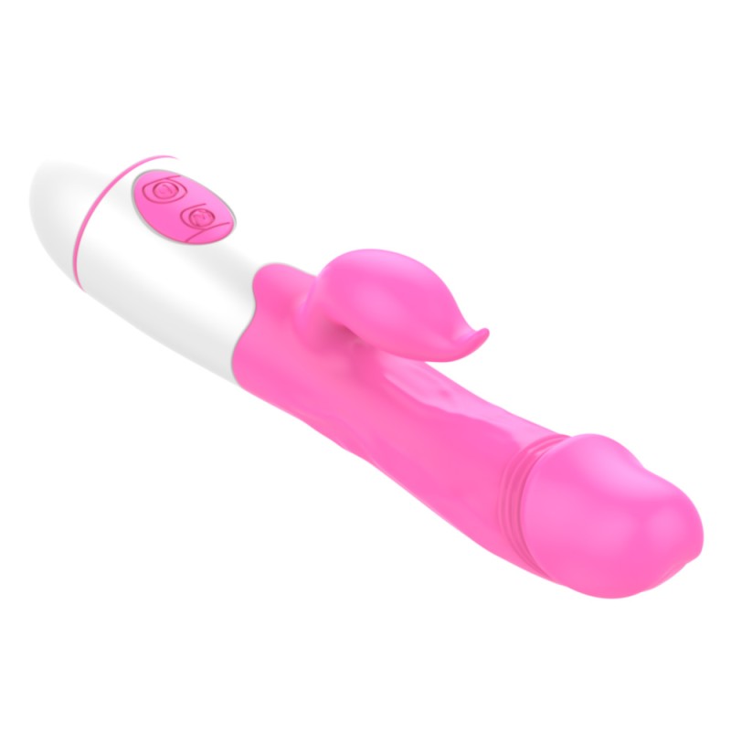 Vibrador Recarregável com Estimulador de Clitóris com 10 Vibrações