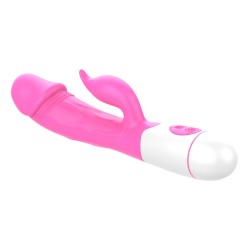 Vibrador Recarregável com Estimulador de Clitóris com 10 Vibrações