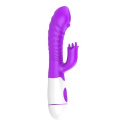 Vibrador Recarregável com Estimulador de Clitóris com 10 Vibrações