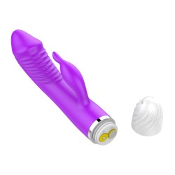 Vibrador com Estimulador de Clitóris feito em silicone